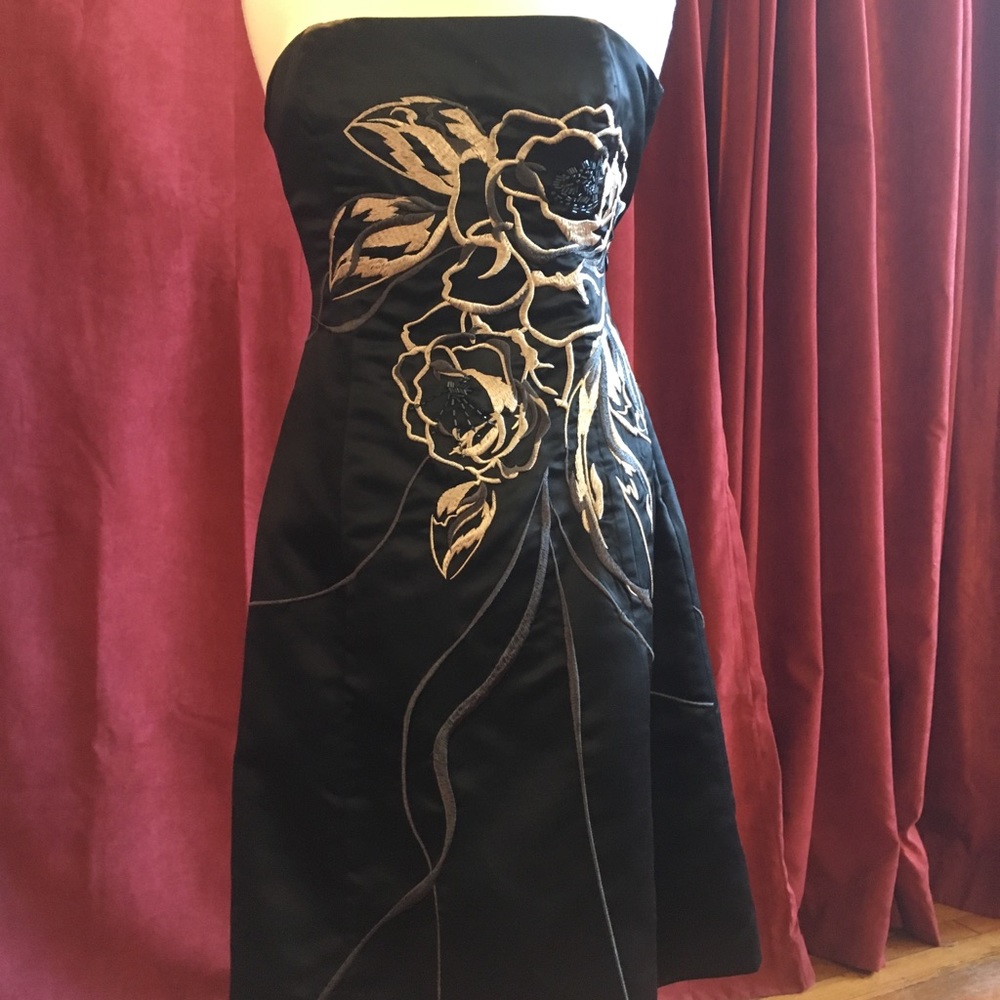 Black satin dress